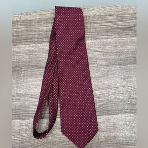 Equestrian 100% silk made in Italy, contemporary red diamond print men's tie.